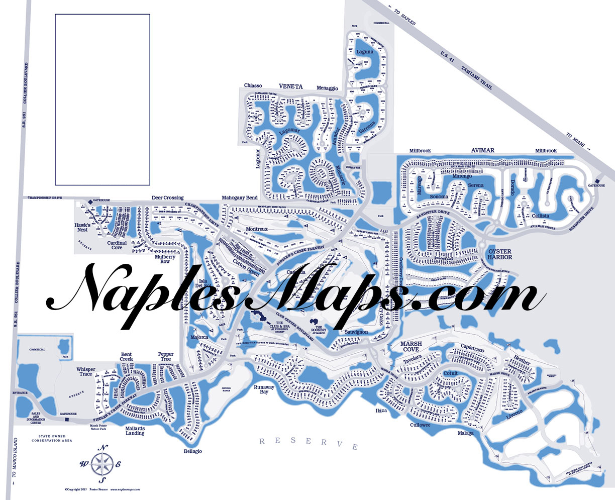 Map of Fiddler's Creek (Customized Sample) Naples Florida
