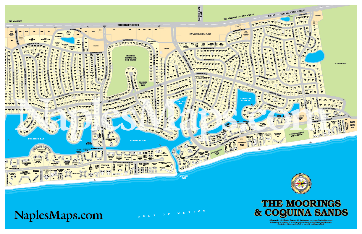 Moorings & Coquina (Customized Map Sample) Naples Florida