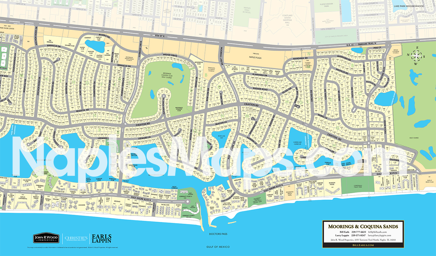 Moorings & Coquina (Customized Map Sample) Naples Florida
